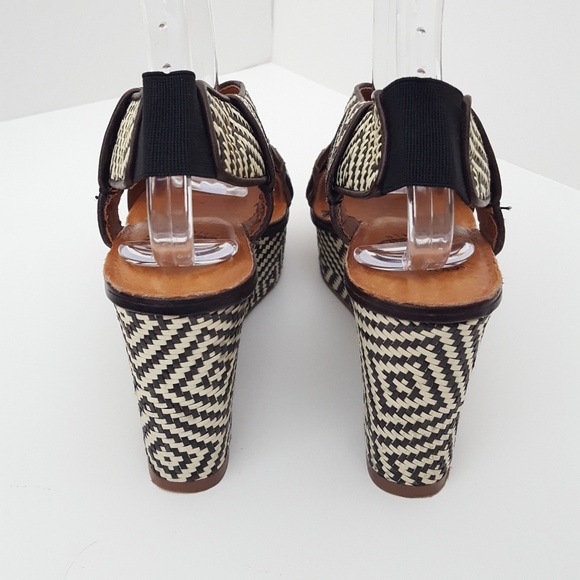 Lucky Brand Koko leather wedge sandals 6.5M - Picture 4 of 11